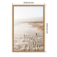 Santa Monica Beach Framed Canvas Art Print