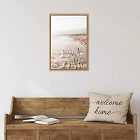 Santa Monica Beach Framed Canvas Art Print