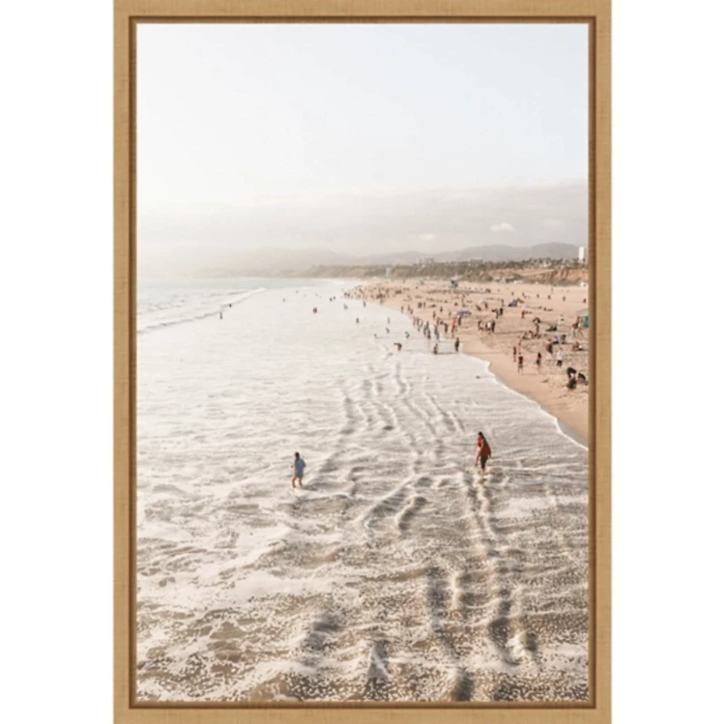 Santa Monica Beach Framed Canvas Art Print