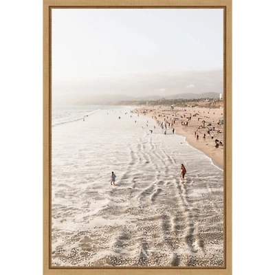 Santa Monica Beach Framed Canvas Art Print