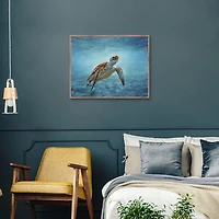 Serene Sea Turtle Framed Canvas Art Print