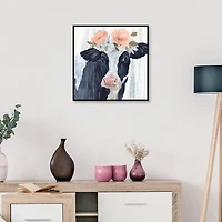 Susie in Flowers Framed Canvas Art Print