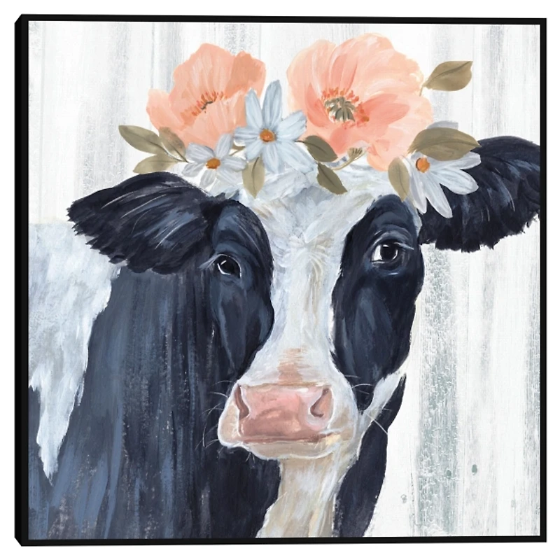 Susie in Flowers Framed Canvas Art Print