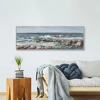 Moody Ocean View Framed Canvas Art Print