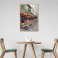 Sidewalk Cafe Framed Canvas Art Print
