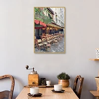 Sidewalk Cafe Framed Canvas Art Print