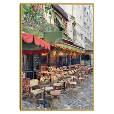 Sidewalk Cafe Framed Canvas Art Print