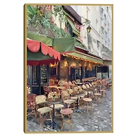 Sidewalk Cafe Framed Canvas Art Print