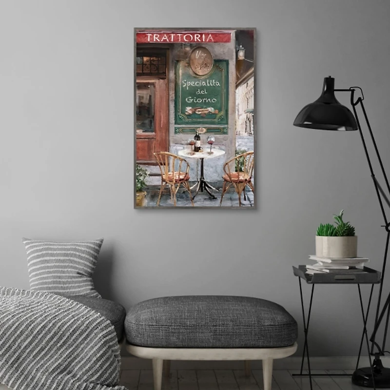 Table for Two Framed Canvas Art Print