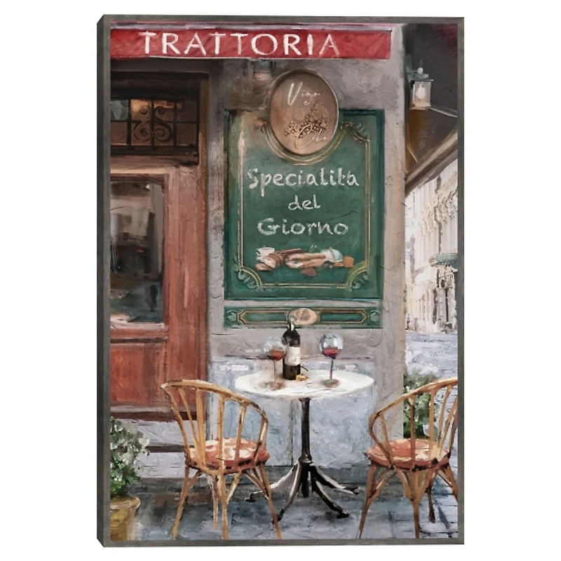 Table for Two Framed Canvas Art Print