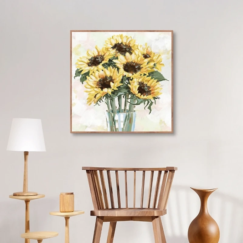 Sunny Sunflowers Framed Canvas Art Print