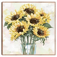 Sunny Sunflowers Framed Canvas Art Print