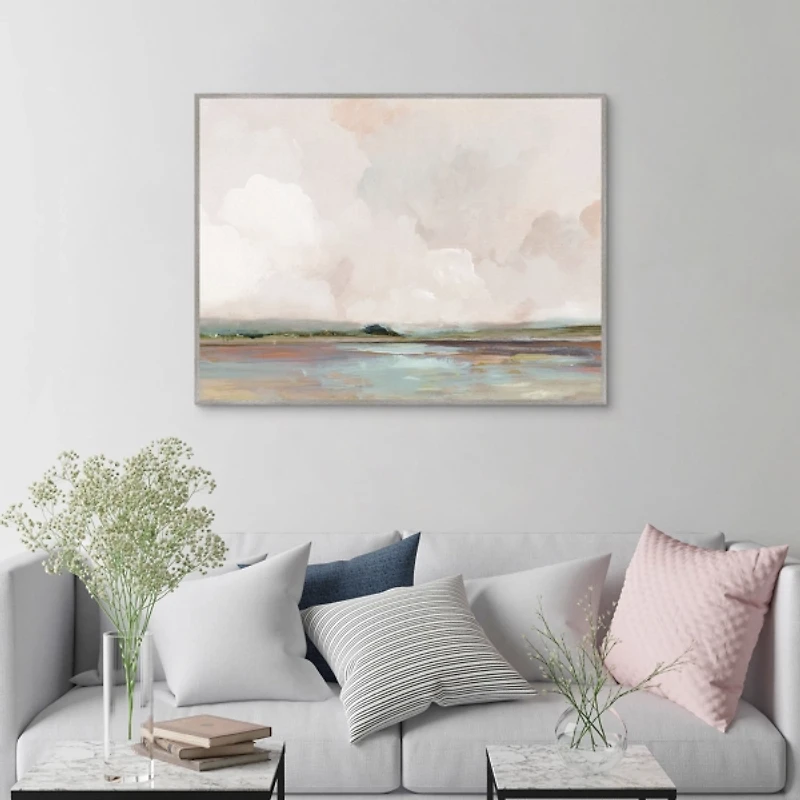Pink Sunrise Framed Canvas Art Print
