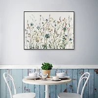 Little Blue Flowers Framed Canvas Art Print