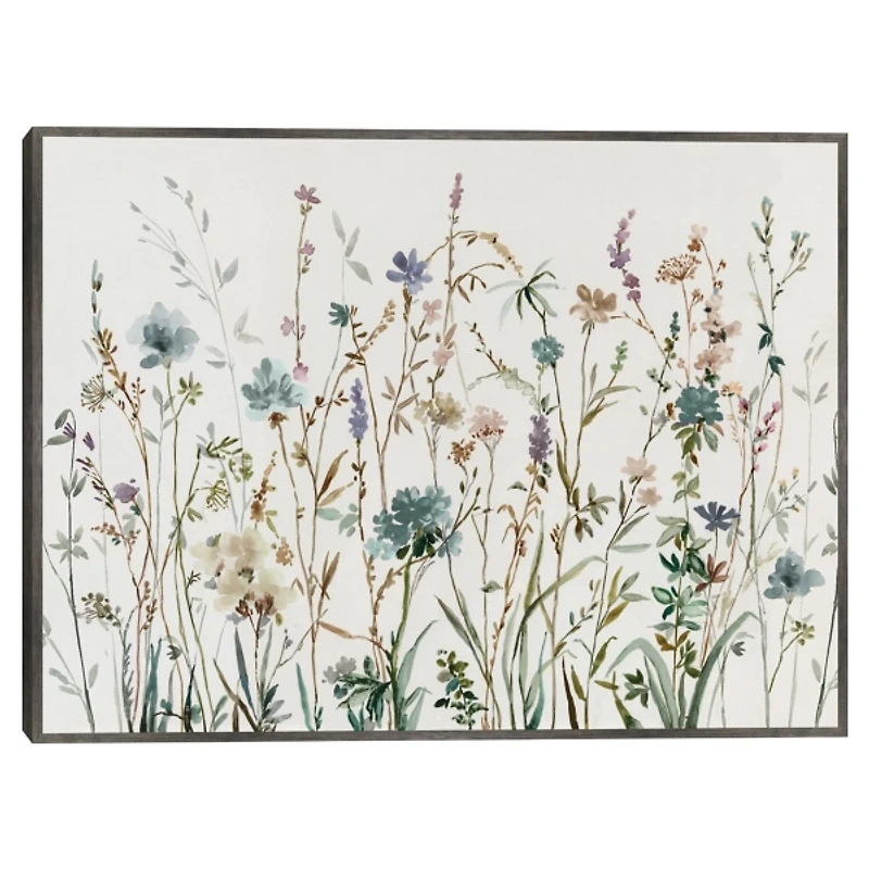 Little Blue Flowers Framed Canvas Art Print
