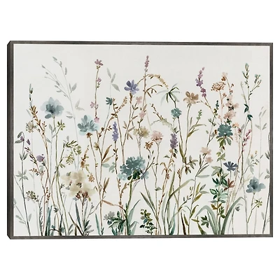 Little Blue Flowers Framed Canvas Art Print