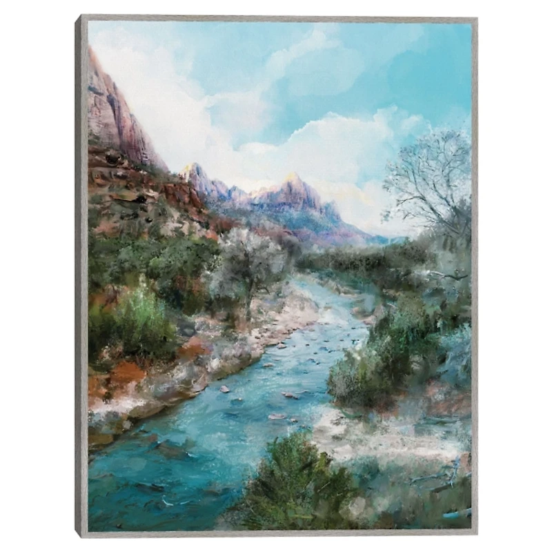 Desert Blues Framed Canvas Art Print
