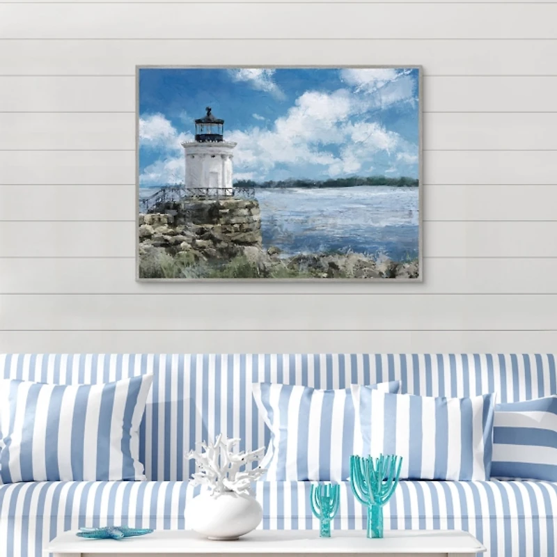 Harbor Watch Framed Canvas Art Print
