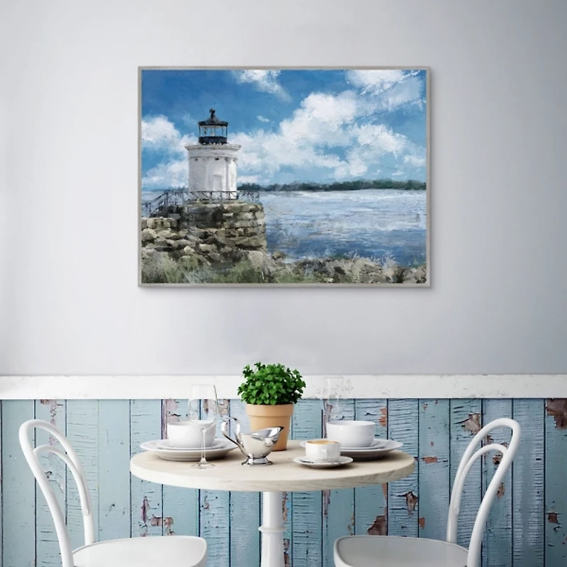 Harbor Watch Framed Canvas Art Print