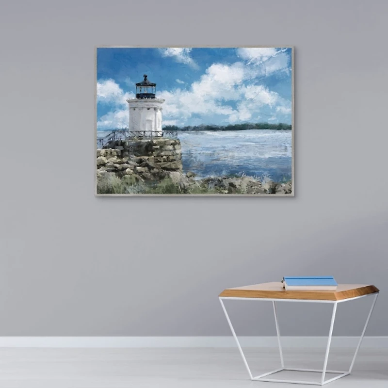 Harbor Watch Framed Canvas Art Print