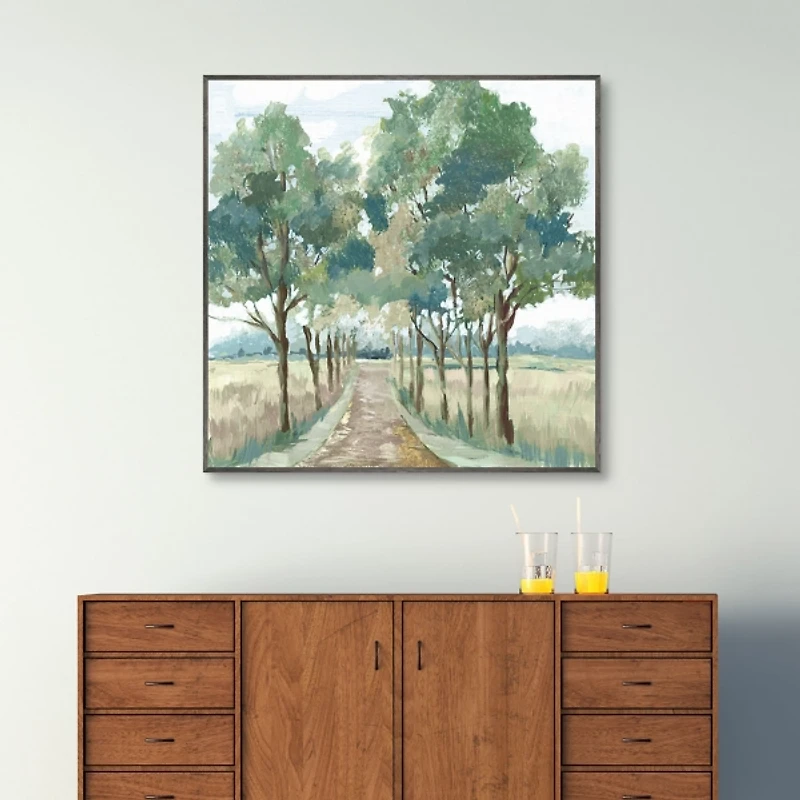 Green Reverie Framed Canvas Art Print