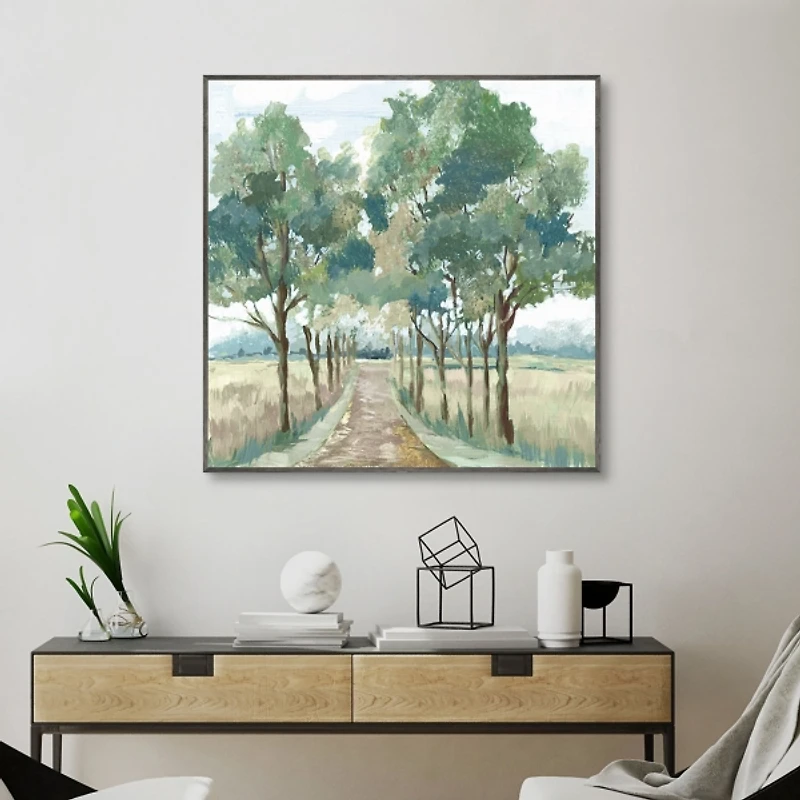 Green Reverie Framed Canvas Art Print