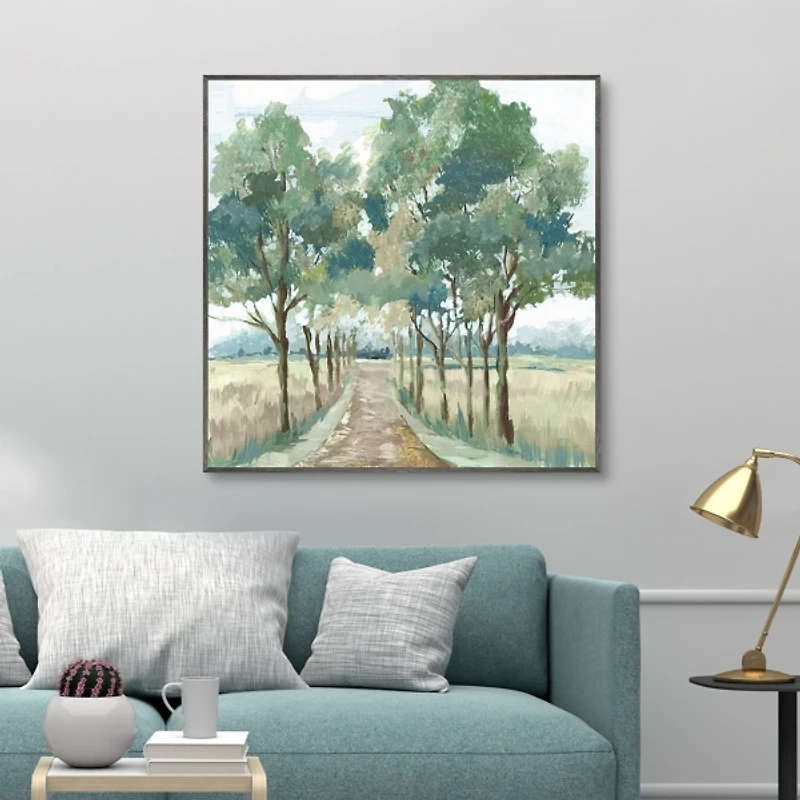Green Reverie Framed Canvas Art Print