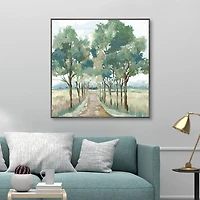 Green Reverie Framed Canvas Art Print