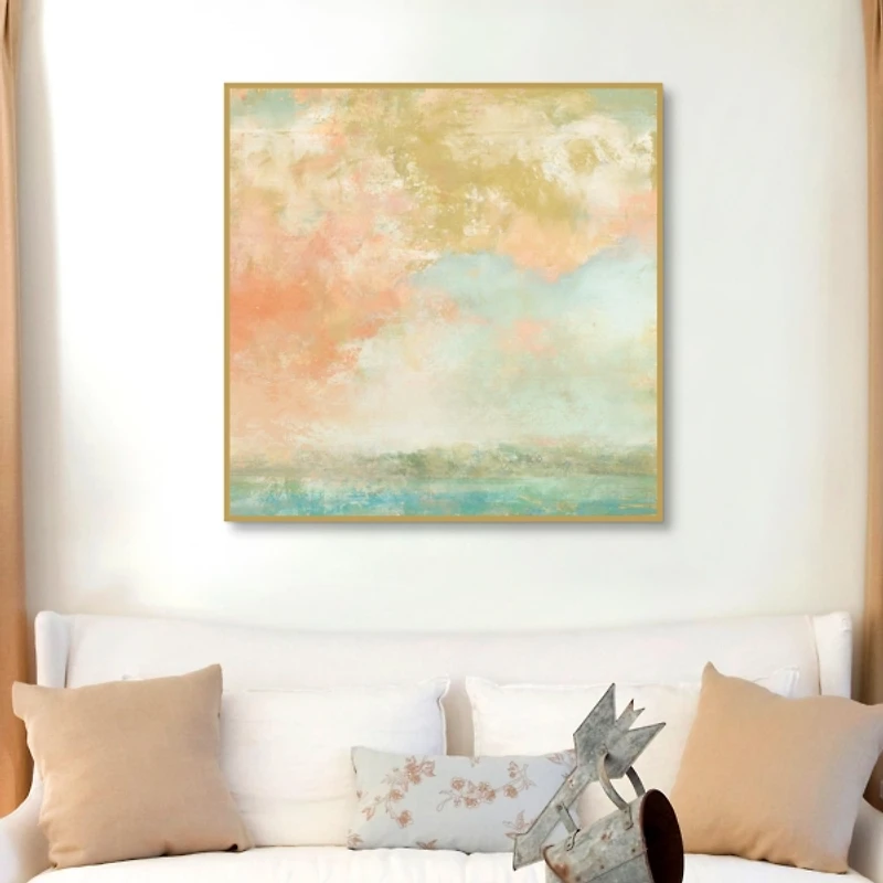 Pink Mist Framed Canvas Art Print