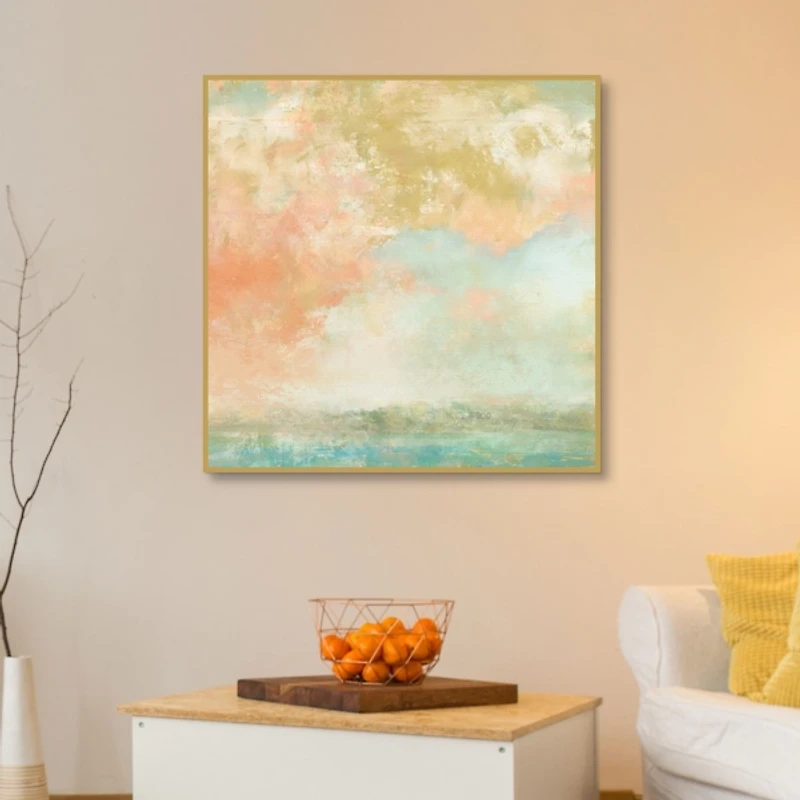 Pink Mist Framed Canvas Art Print