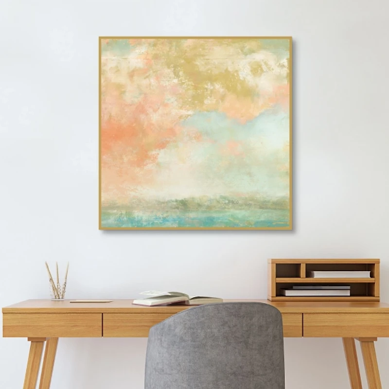 Pink Mist Framed Canvas Art Print