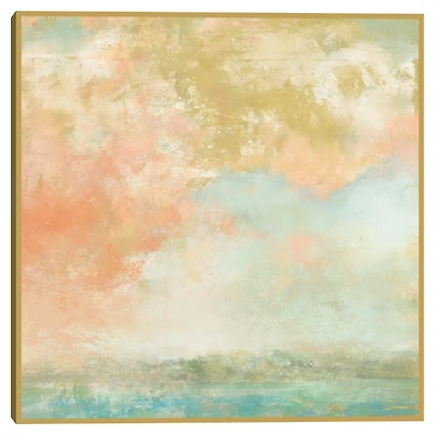 Pink Mist Framed Canvas Art Print