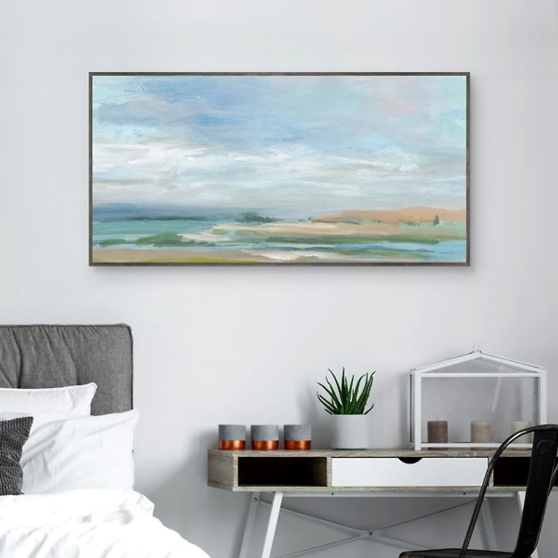 Sky From The Bay Framed Canvas Art Print