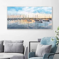 Tranquil Harbor Framed Canvas Art Print
