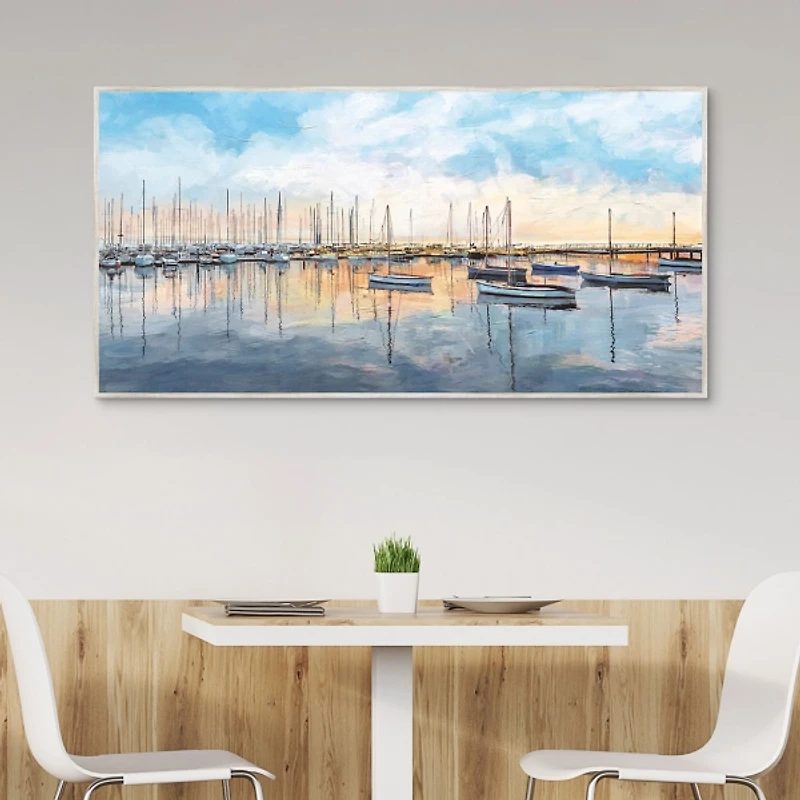 Tranquil Harbor Framed Canvas Art Print