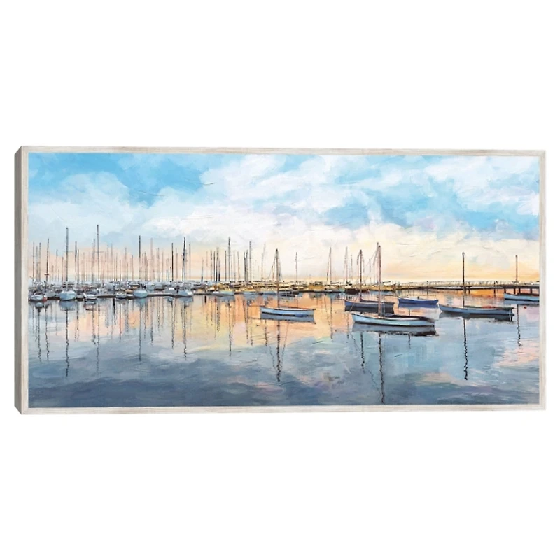 Tranquil Harbor Framed Canvas Art Print