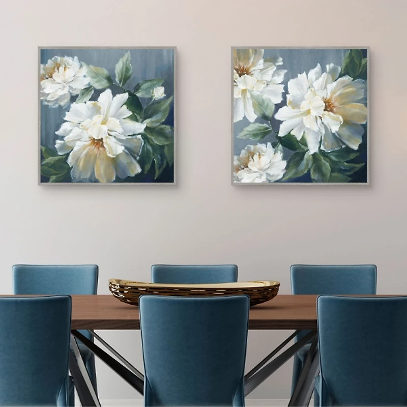 Blue Secret Garden Framed Canvas Art Print