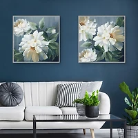 Blue Secret Garden Framed Canvas Art Print