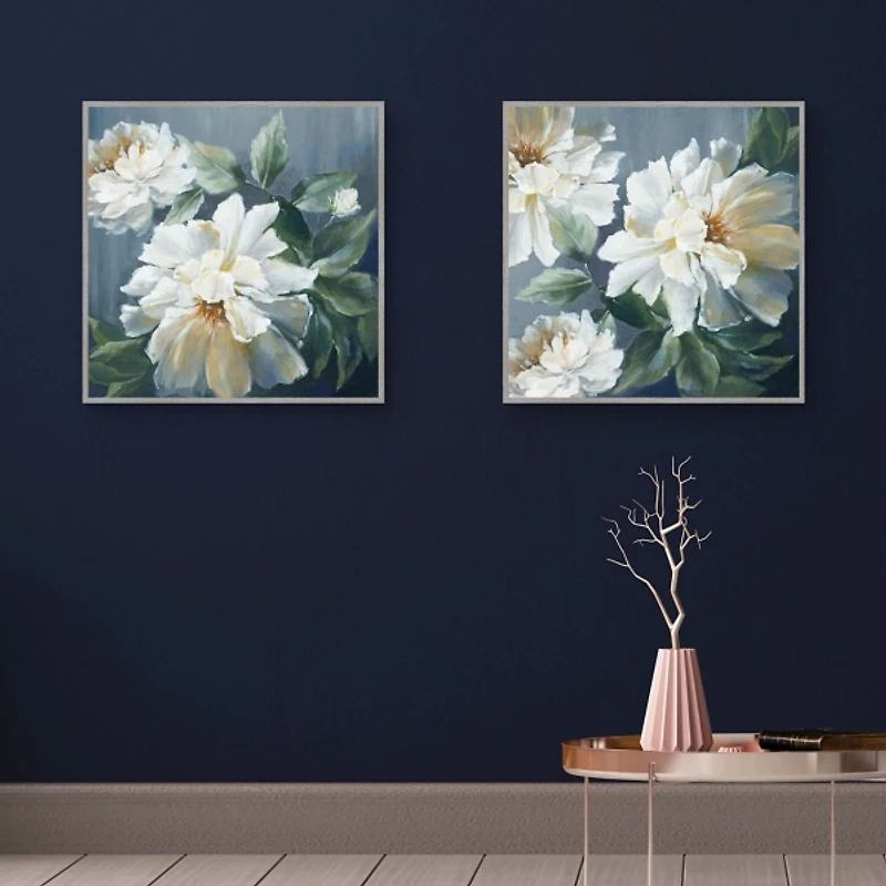 Blue Secret Garden Framed Canvas Art Print