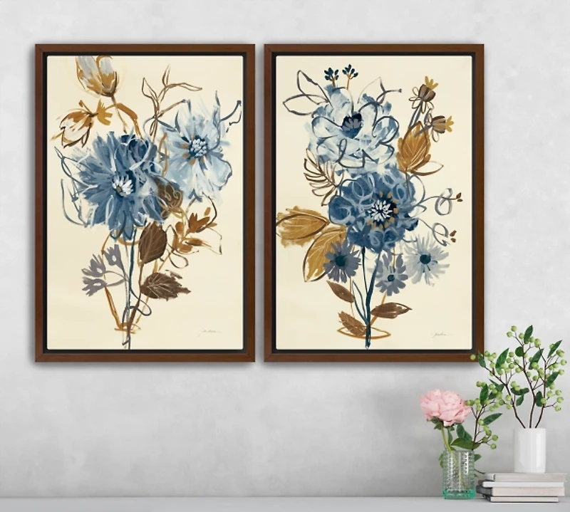 Down to Earth Framed Canvas Art Prints, Set of 2