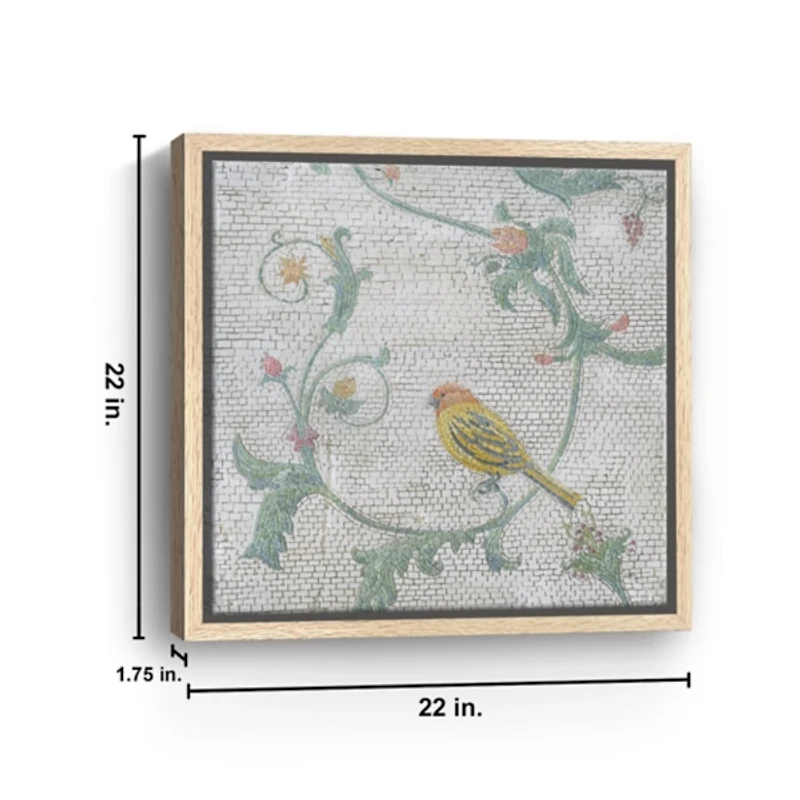 Mosaic Bird I Framed Canvas Art Print