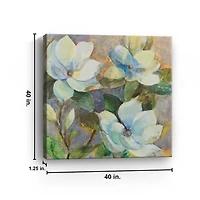 Blue Magnolias Canvas Art Print