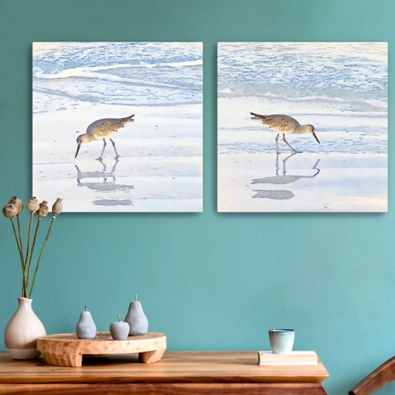 Sandpiper Dreams Canvas Art Prints, Set of 2