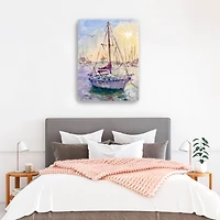 Sunset Boat Canvas Art Print
