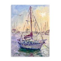 Sunset Boat Canvas Art Print