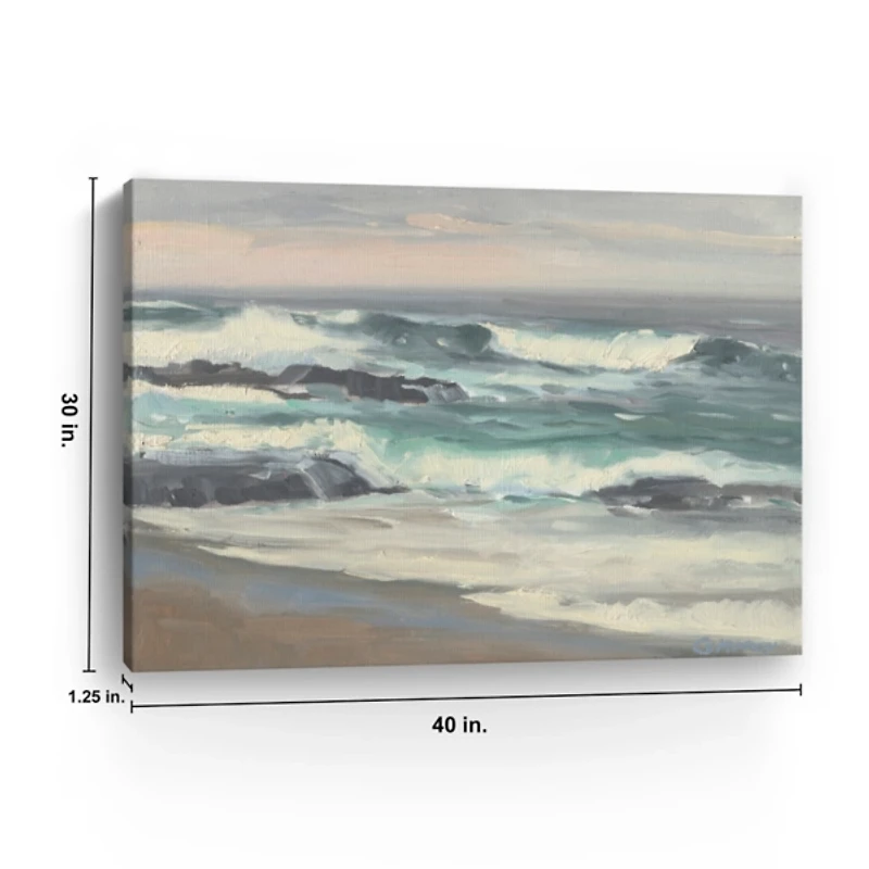 Waves Crashing Canvas Art Print