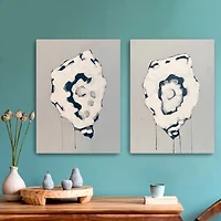 Gray Oysters Canvas Art Prints, Set of 2