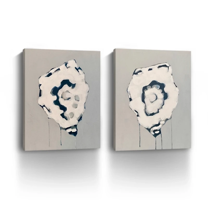 Gray Oysters Canvas Art Prints, Set of 2