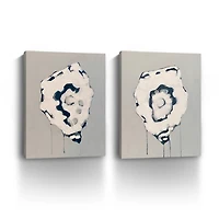 Gray Oysters Canvas Art Prints, Set of 2
