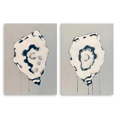Gray Oysters Canvas Art Prints, Set of 2